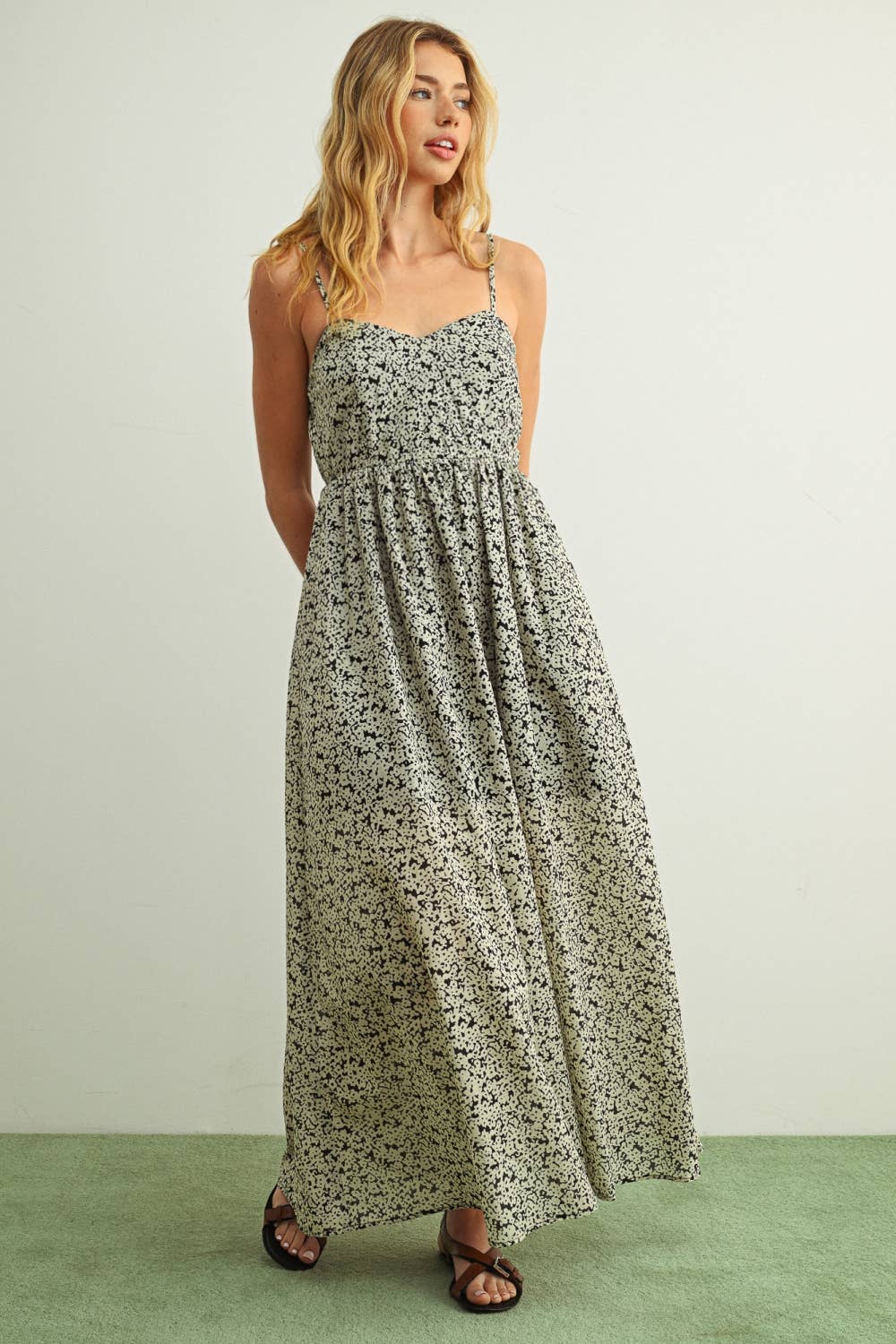 Blumen Print Maxi Kleid