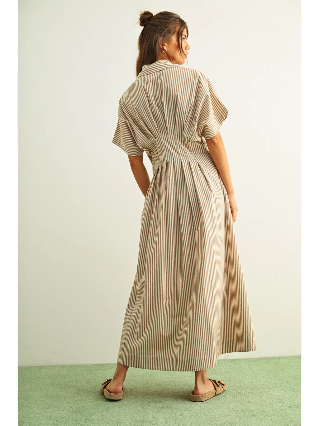 Striped Buttondown Shirt Kleid