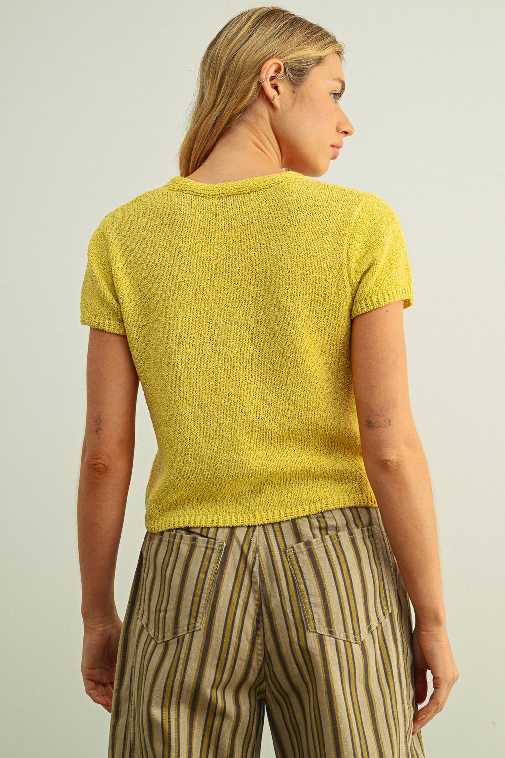 Cap Sleeve Button Front Top