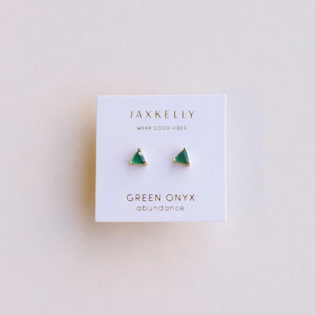 Mini Energy Gem Ohrringe in Grün Onyx von JaxKelly