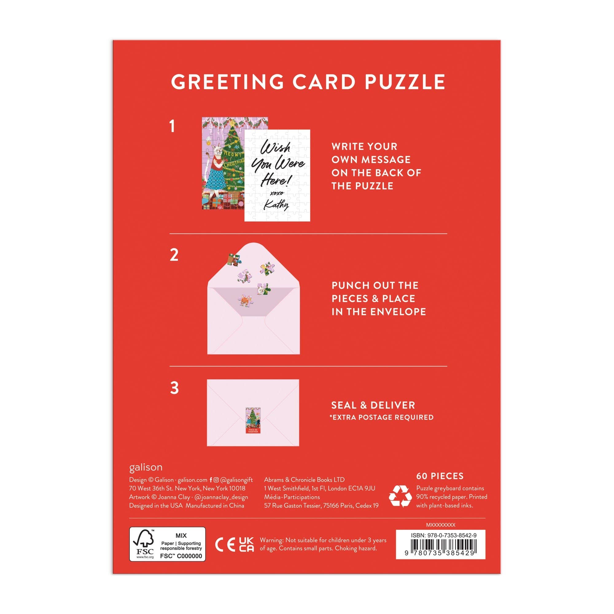 Meowy Weihnachtsgrüße Karten Puzzle