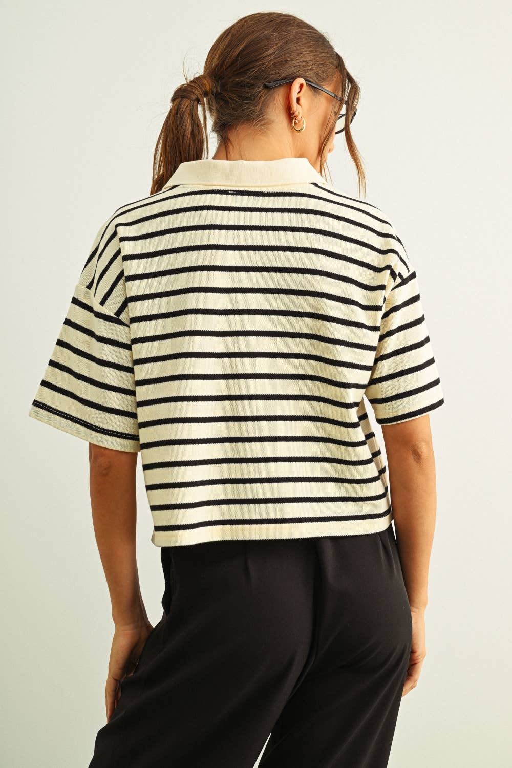 Stripe Pattern Kurzärmel Polo-Shirt