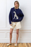 Tier Intarsia Cozy Knit Pullover