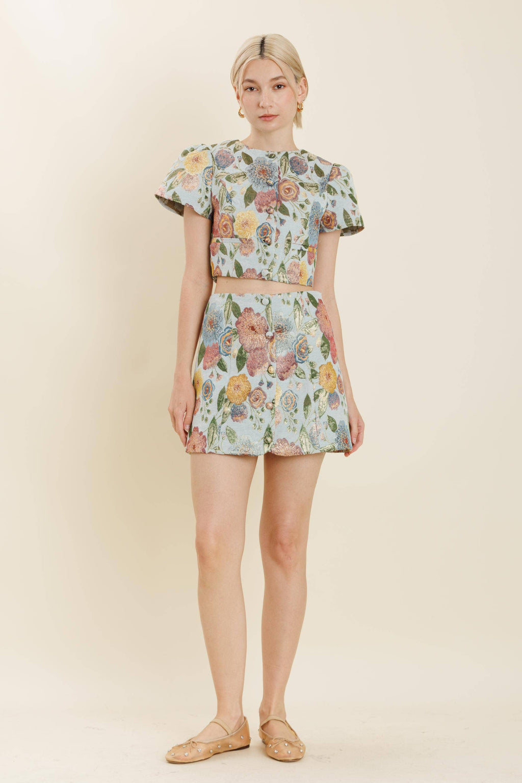 Jacquard Button Down Minirock