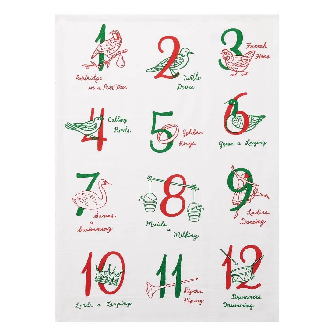 12 Tage Weihnachtsküchentuch