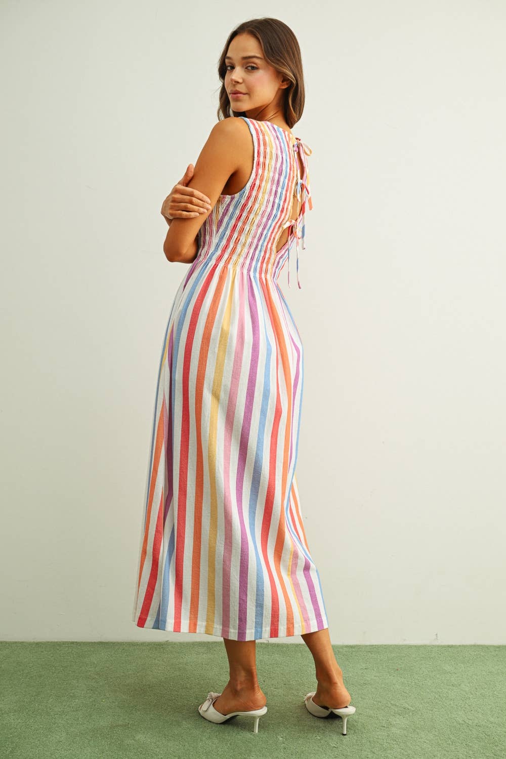 Multi Stripe Druckkleid