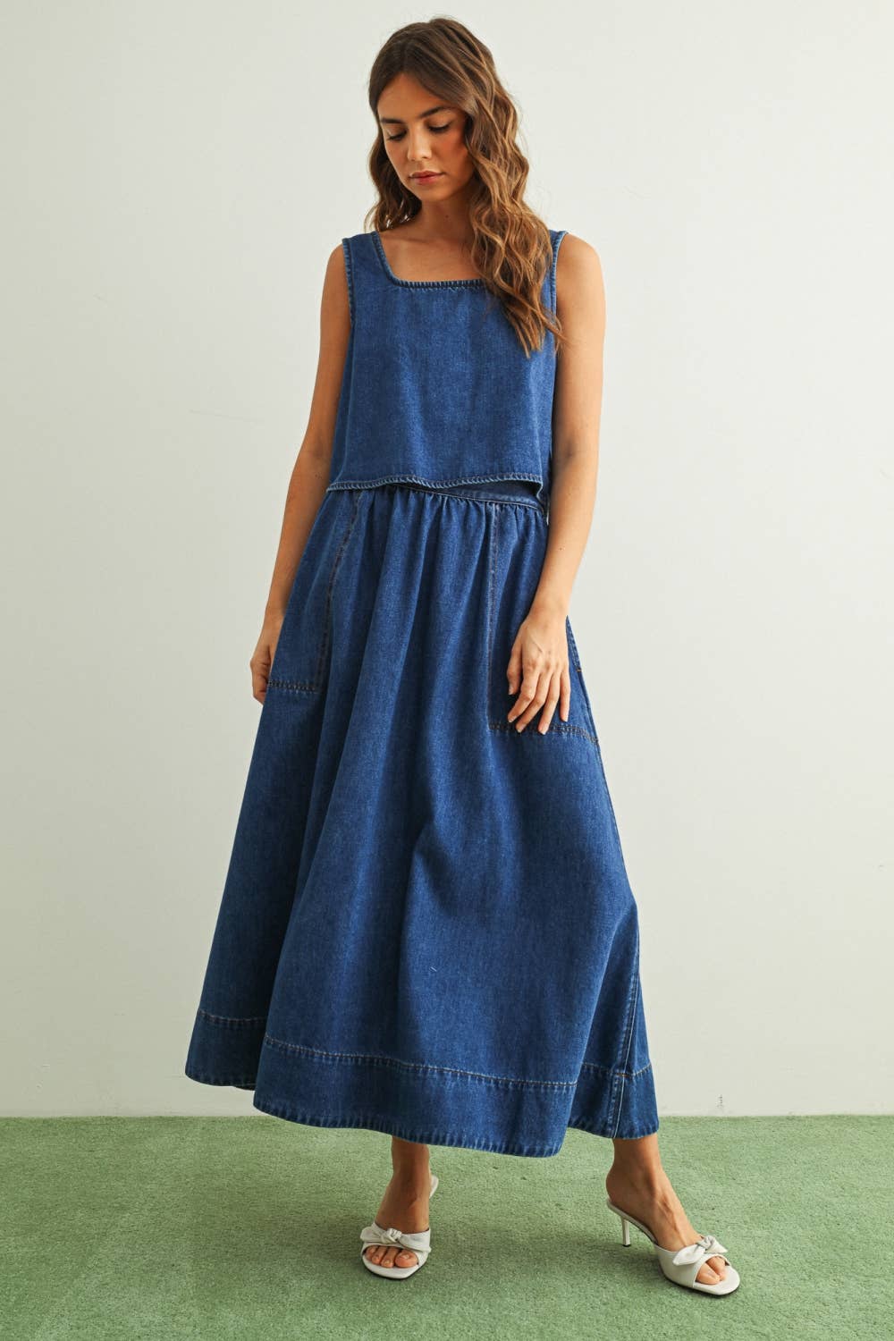 Soft Denim A Line Rock mit Pocket