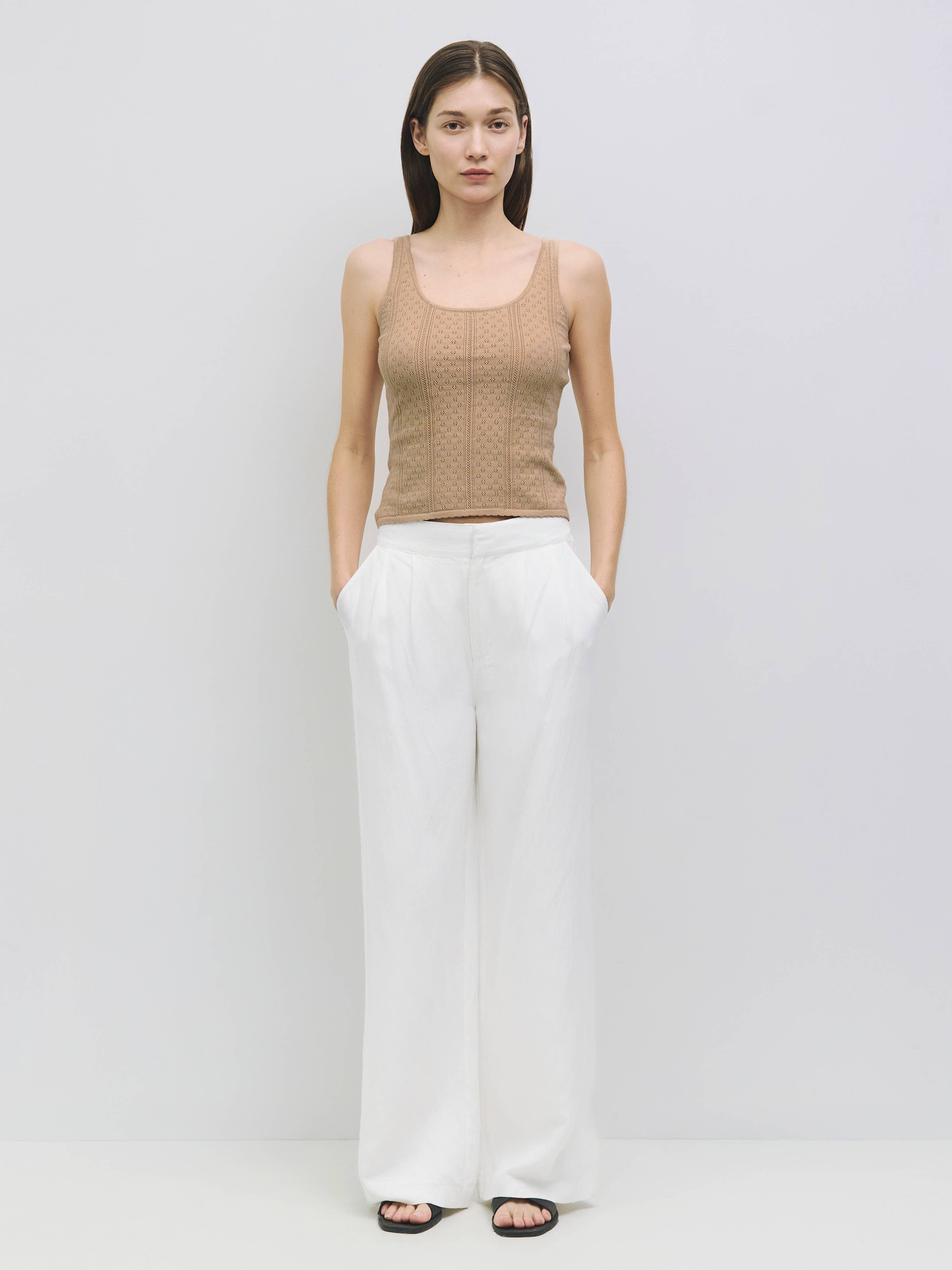 Knit Pointelle Tanktop von All Row