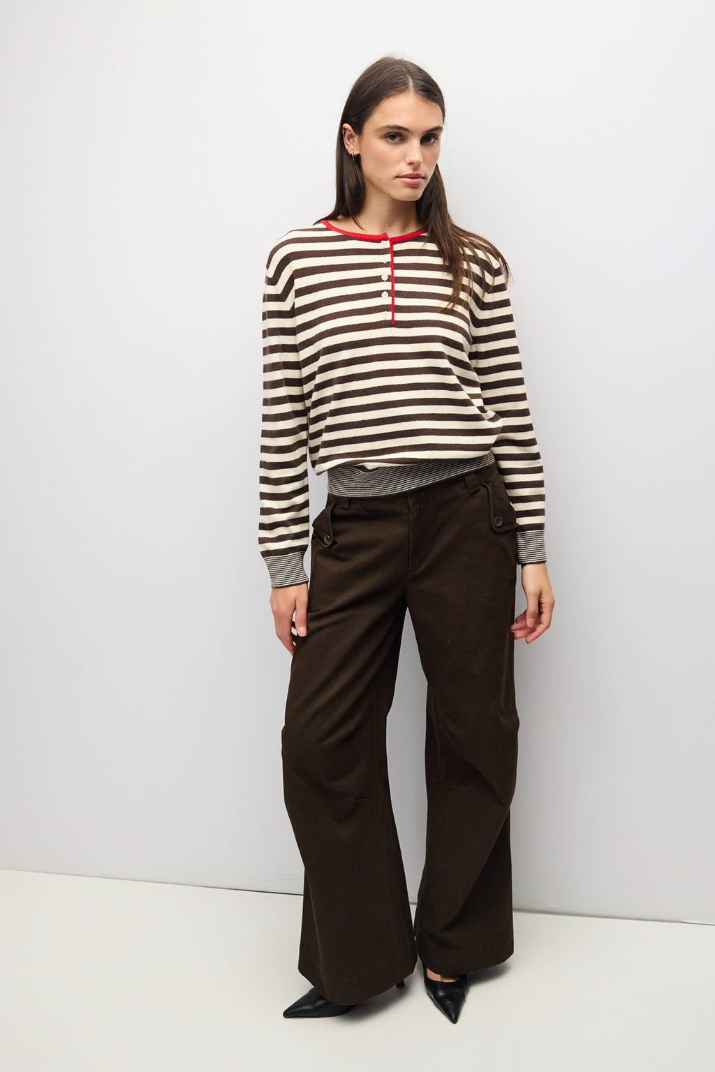 Der Virginia Sweater | Henley Color Pop Cardigan von Mod Ref