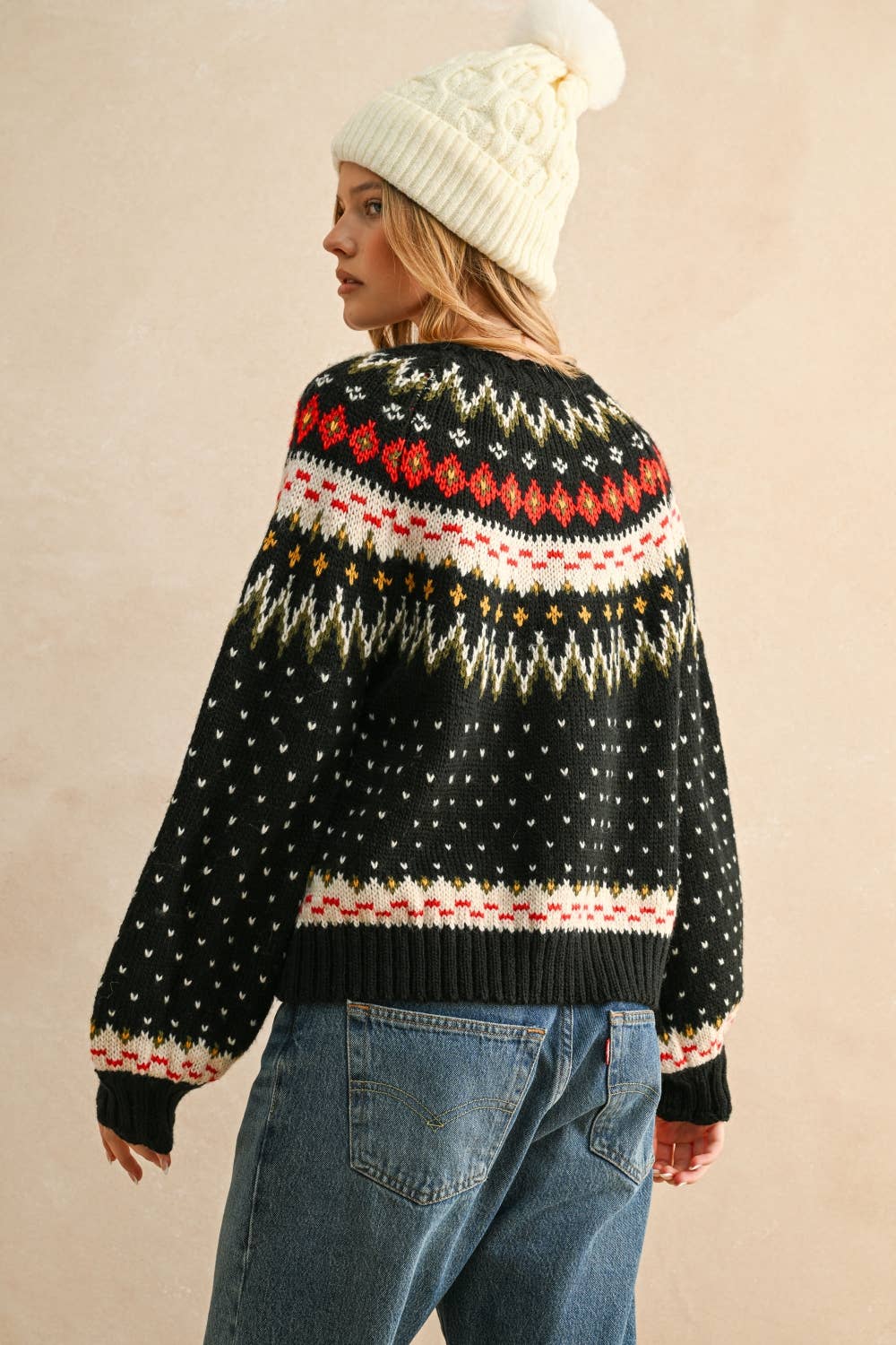 Mehrfarbiger Pullover Cardigan