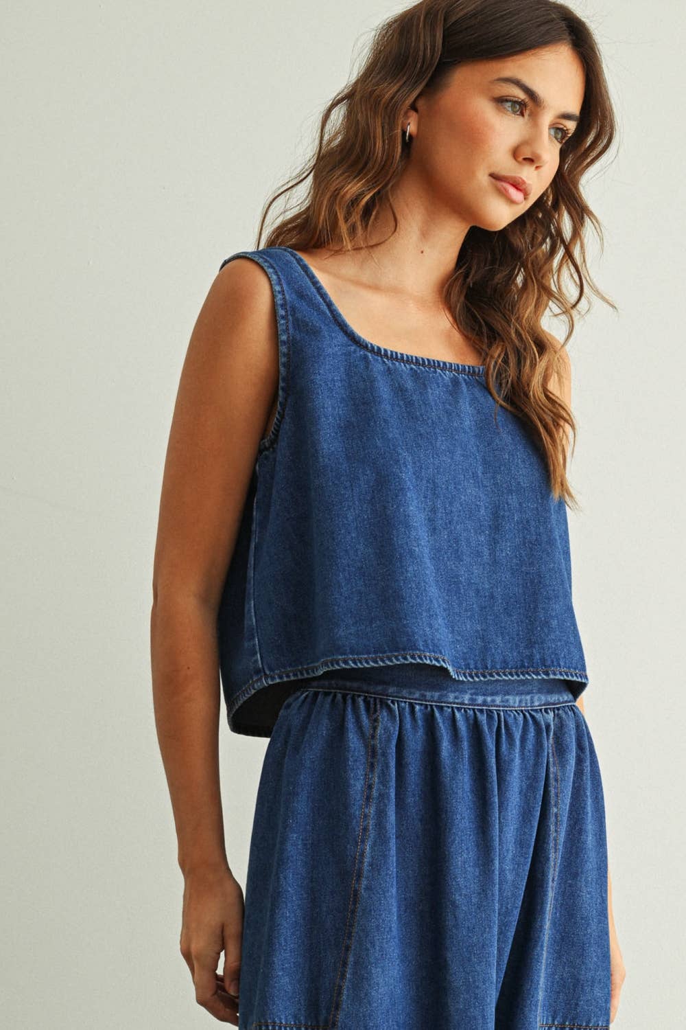 Soft Denim Ärmellos Top
