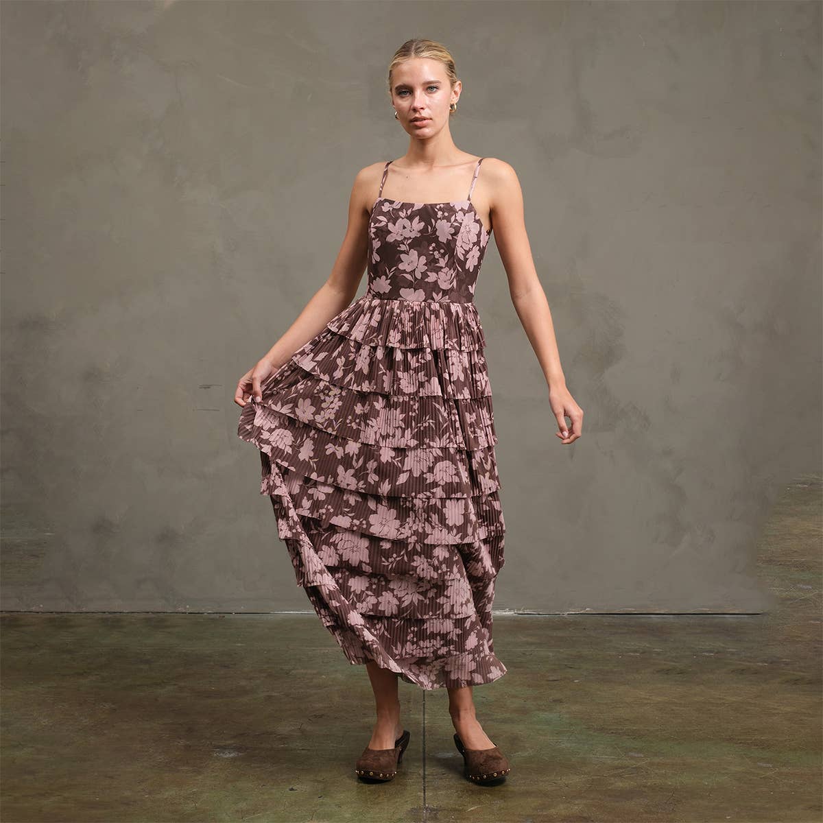 Blume Mesh Drucked Tier Dress