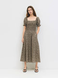 Das Harleen-Kleid | Smocked Blumen Midi Dress von All Row