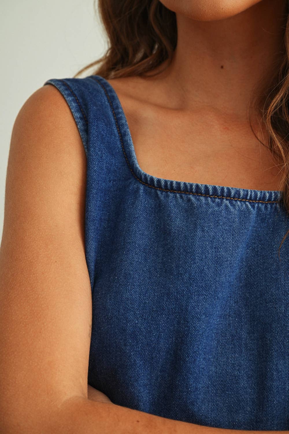 Soft Denim Ärmellos Top