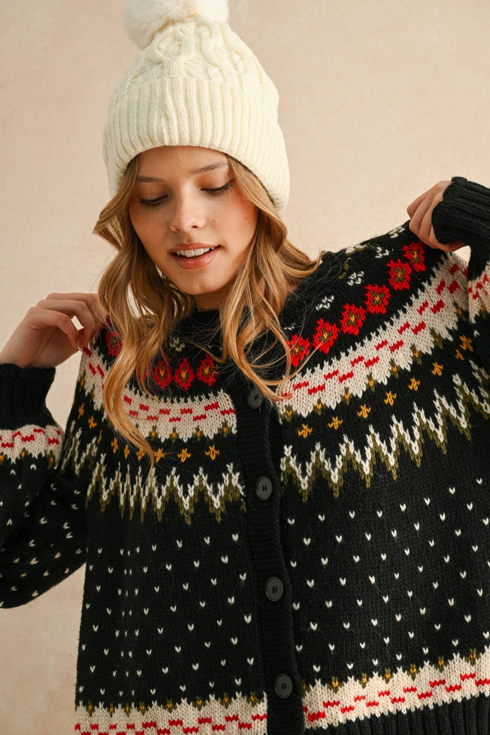 Mehrfarbiger Pullover Cardigan