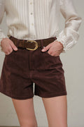 Suede High-Rise Shorts