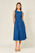 Stretch Mermaid Line Denim Midi Kleid von Aaron & Amber
