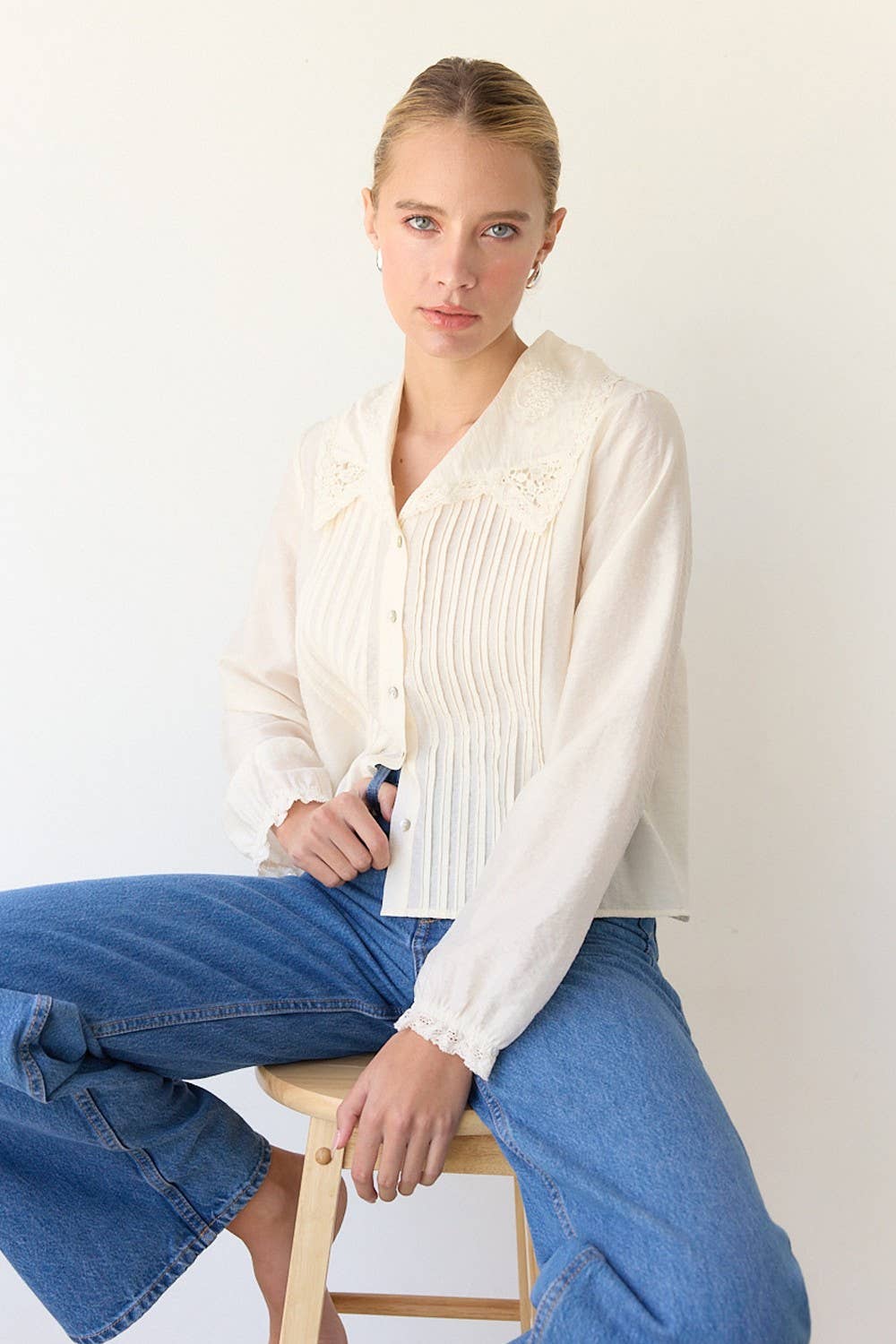 Seemann Pintuck Blouse