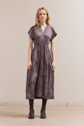 Gedrucktes Ruffle Midi Kleid