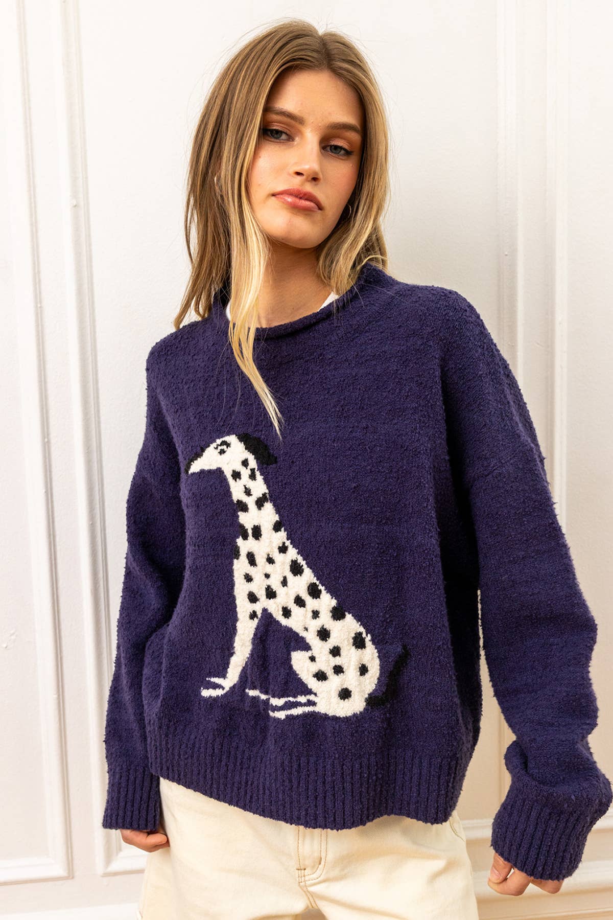 Tier Intarsia Cozy Knit Pullover
