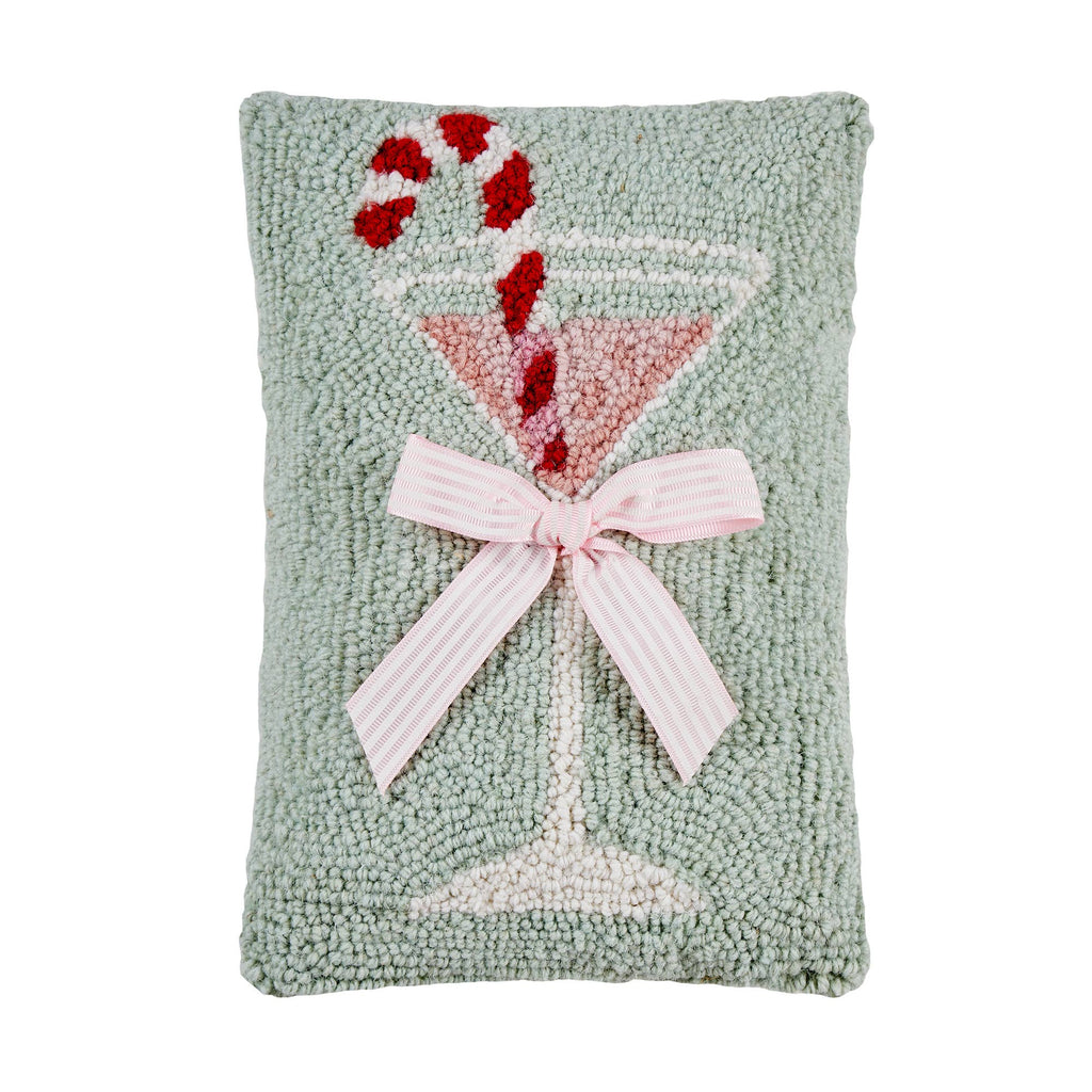 Gingham Bow Martini Glashaken-Kissen