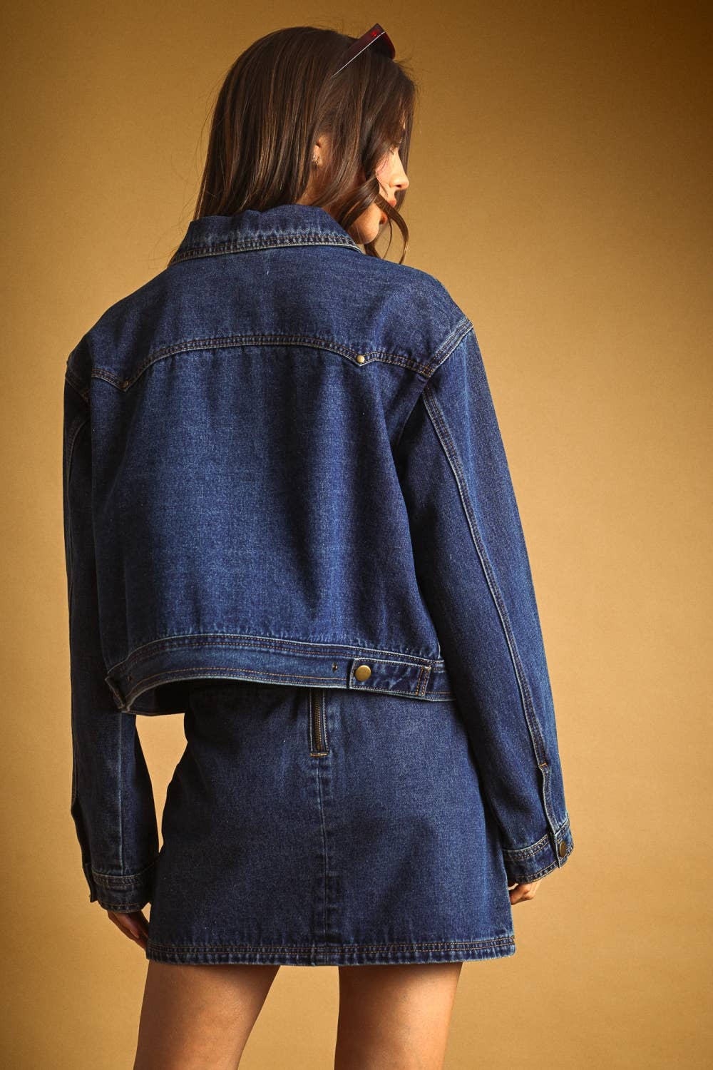 Reguläre Knopffront Indigo Denim Jacke