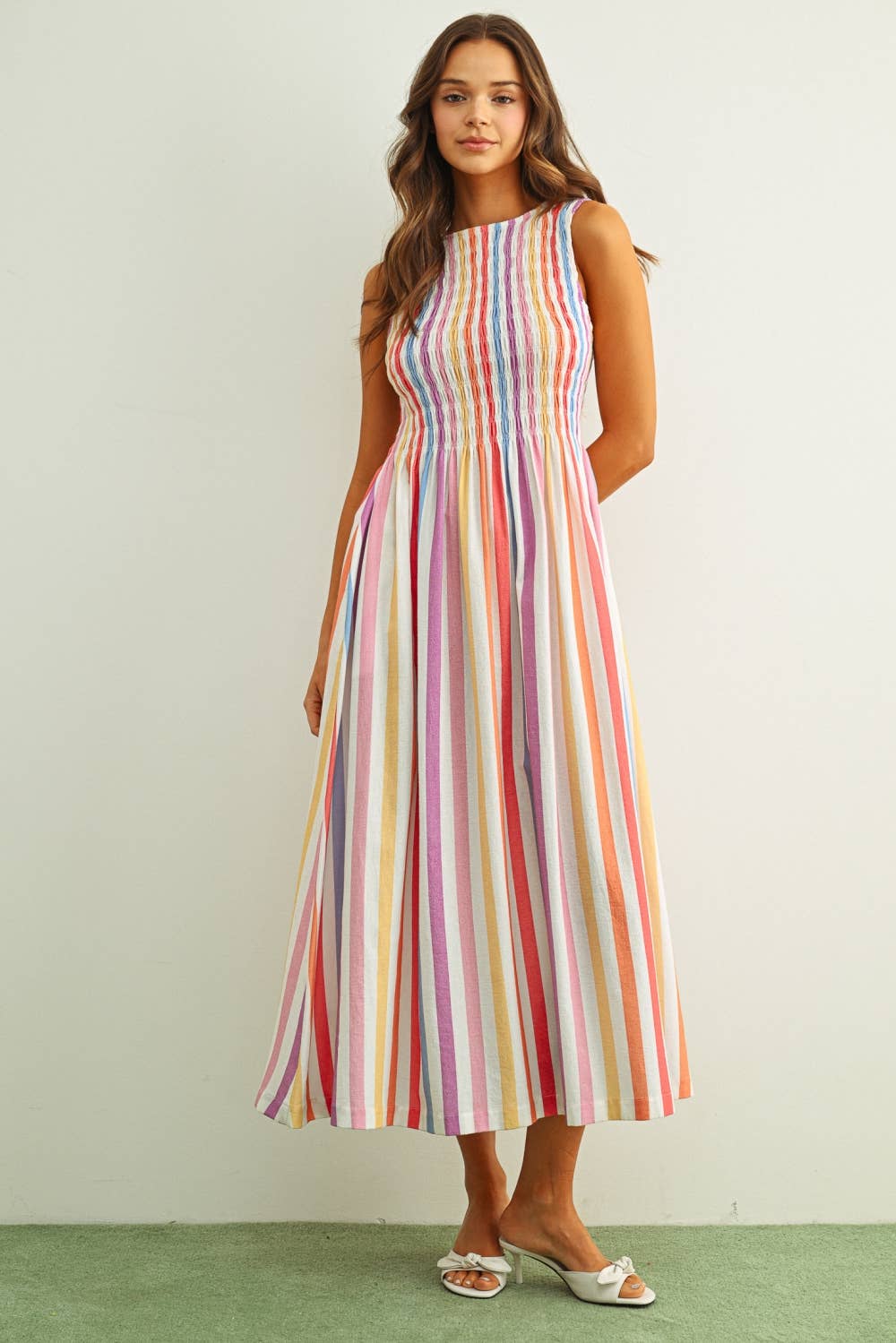 Multi Stripe Druckkleid